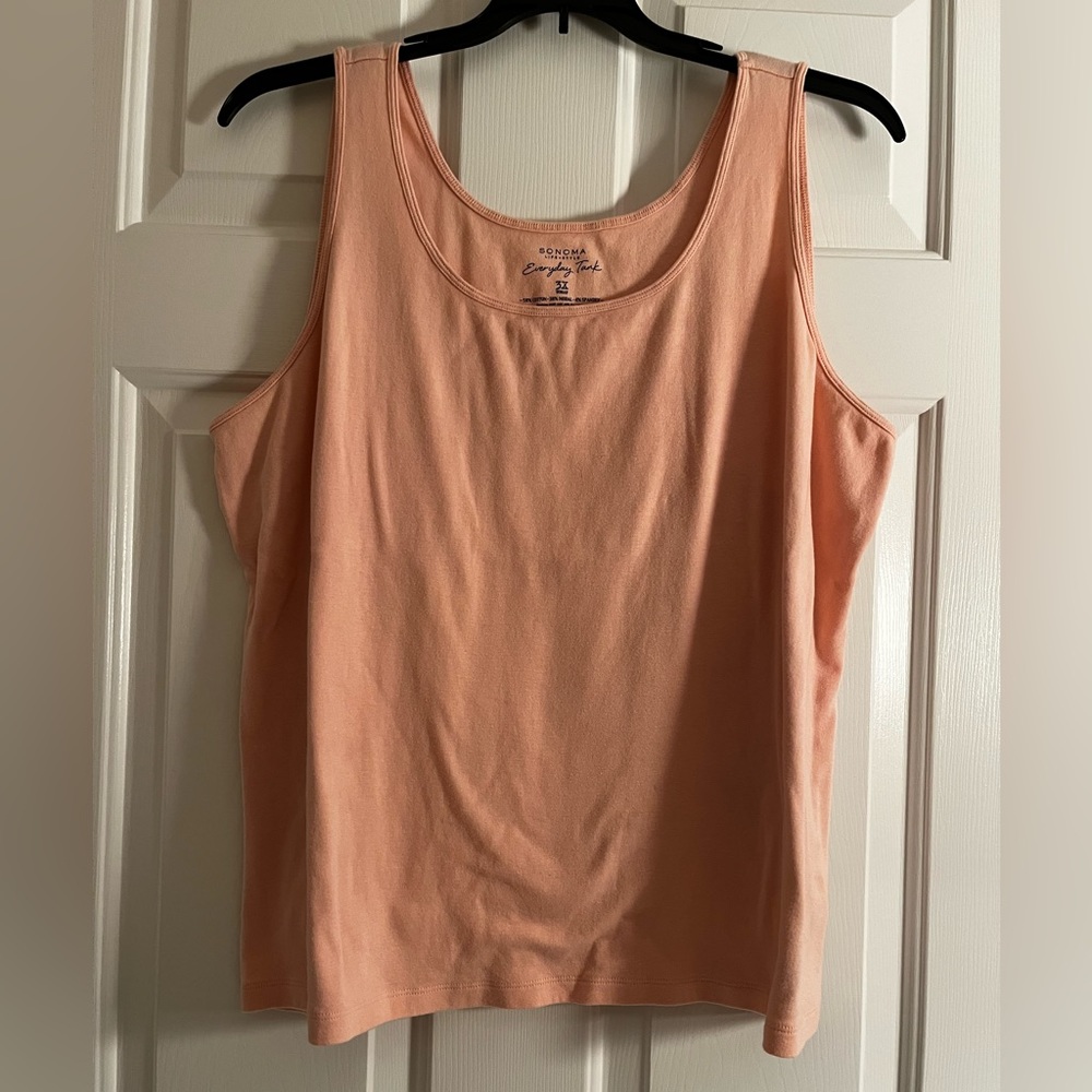 Sonoma Everyday Tank 💛 3X, light peach color.